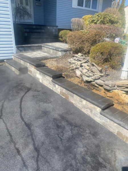 New Driveway Wall Steps