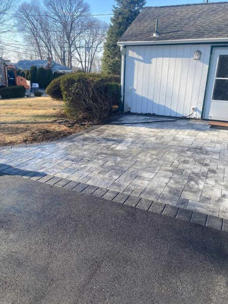Our asphalt pavers working in Huntington